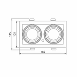 3A Lighting 2X10W SQ Adjudtable Downlight LUX-DD1810M-C20W