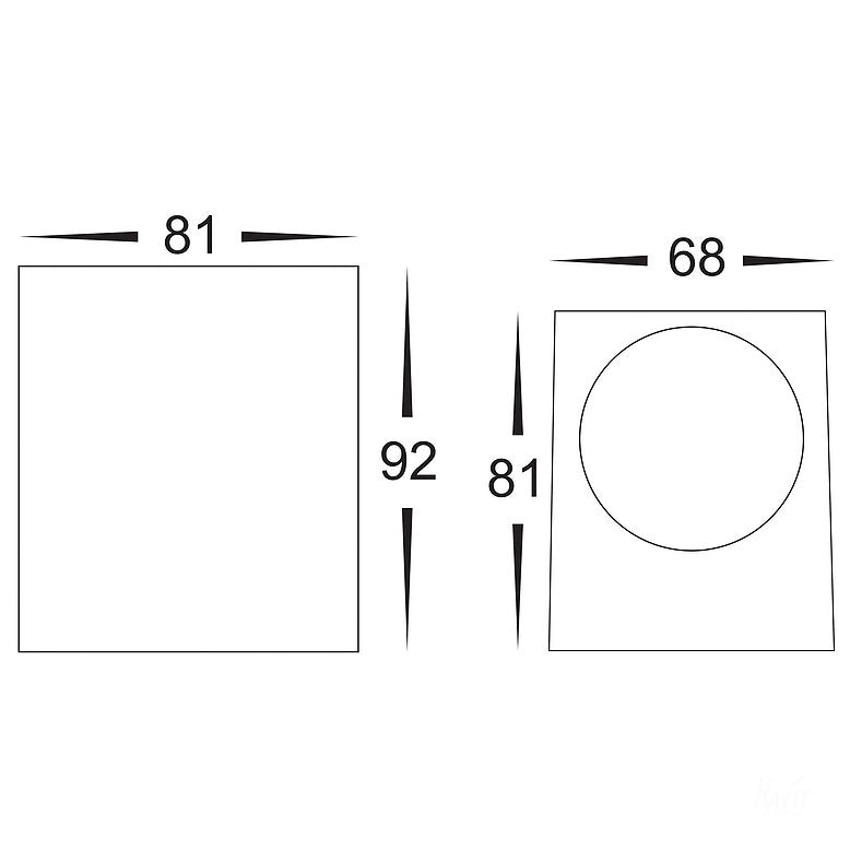 3A Lighting Square Fixed Down Outdoor Wall Pillar Light