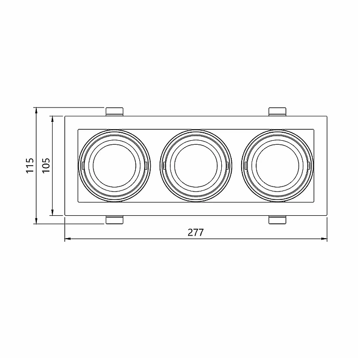 3A Lighting 3X10W SQ Adjudtable Downlight LUX-DD2810M-C30W