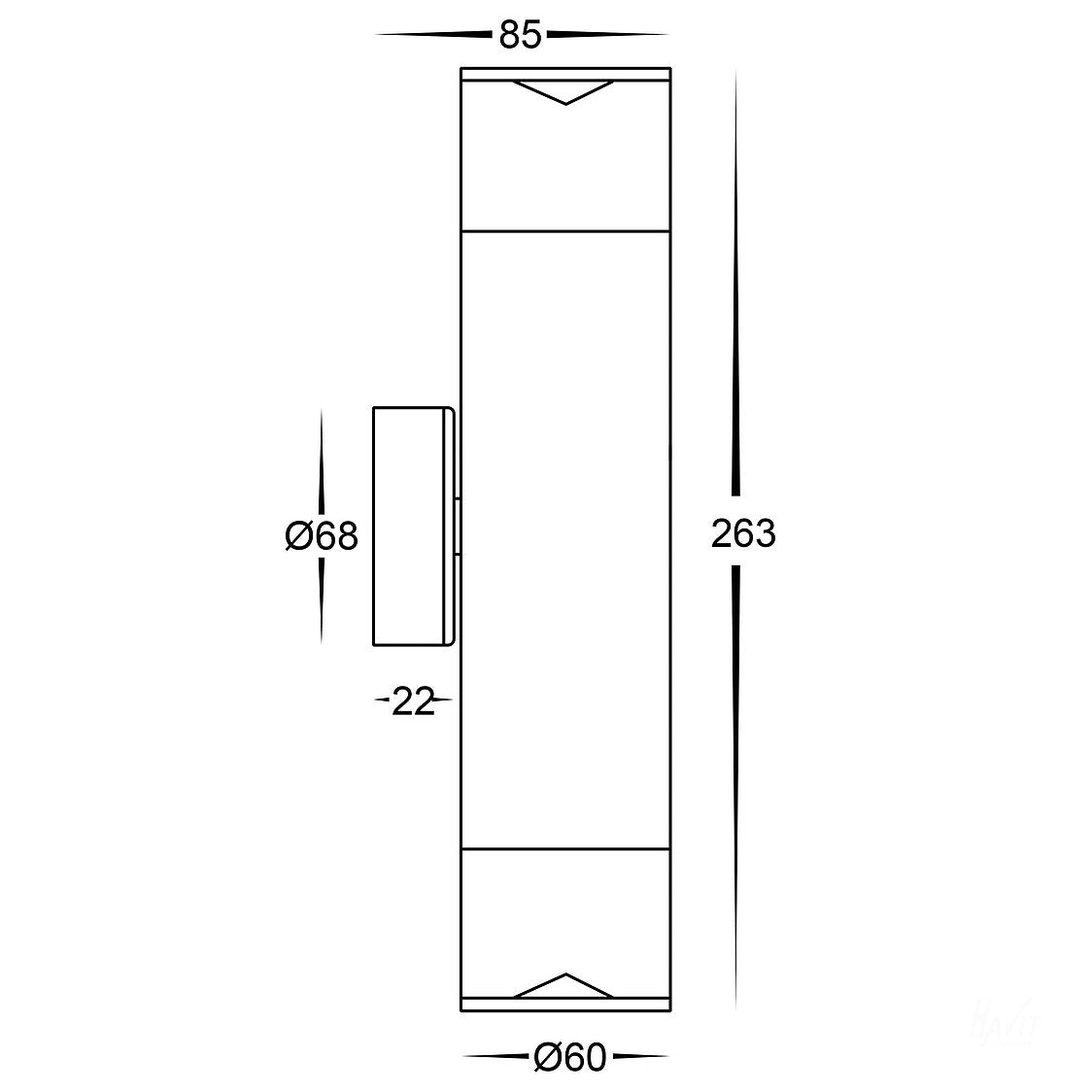 3A Lighting Glass Pespex Up & Down Outdoor Wall Light