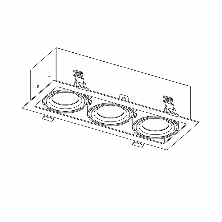 3A Lighting 3X10W SQ Adjudtable Downlight LUX-DD2810M-C30W