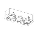 3A Lighting 3X10W SQ Adjudtable Downlight LUX-DD2810M-C30W