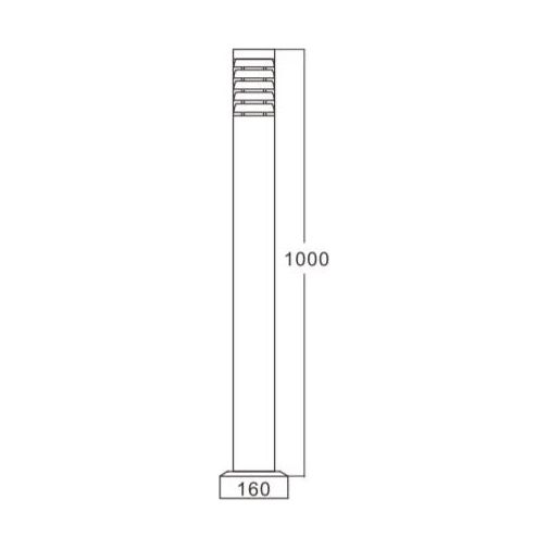 3A ST714-1000 1M Bollard Light E27