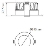 3A Lighting 18W Led Downlight (DL2018/WH/TC)