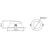 3A Lighting 20W SMD Downlight DL2050/WH/TC