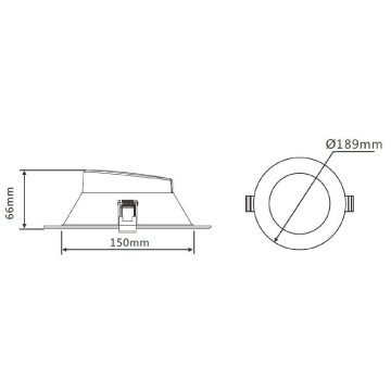 3A Lighting 20W SMD Downlight DL2050/WH/TC