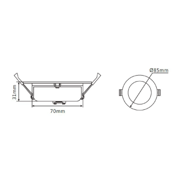 3A 10W 70MM Downlight Tri Colour DL1270