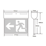 3A Lighting Exit Sign Blade Surface Mounted