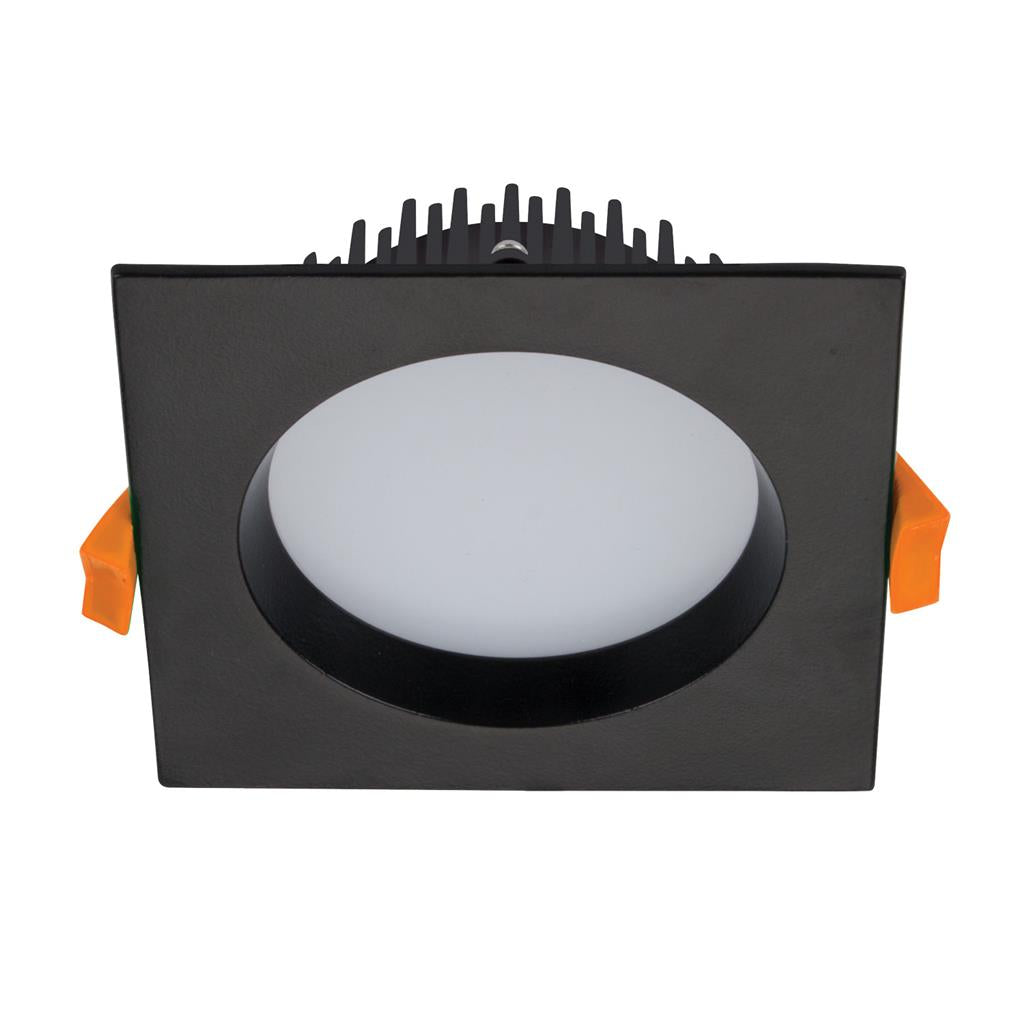 Domus DECO-13 Square 13W Dimmable LED Tricolour IP44 Downlight Black