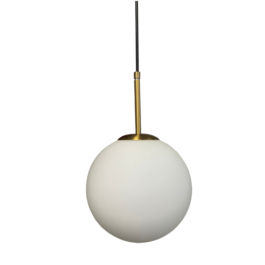 DECO Satin Brass 30cm Opal Glass Pendant Light by VM Lighting