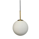 DECO Satin Brass 20cm Opal Glass Pendant Light by VM Lighting