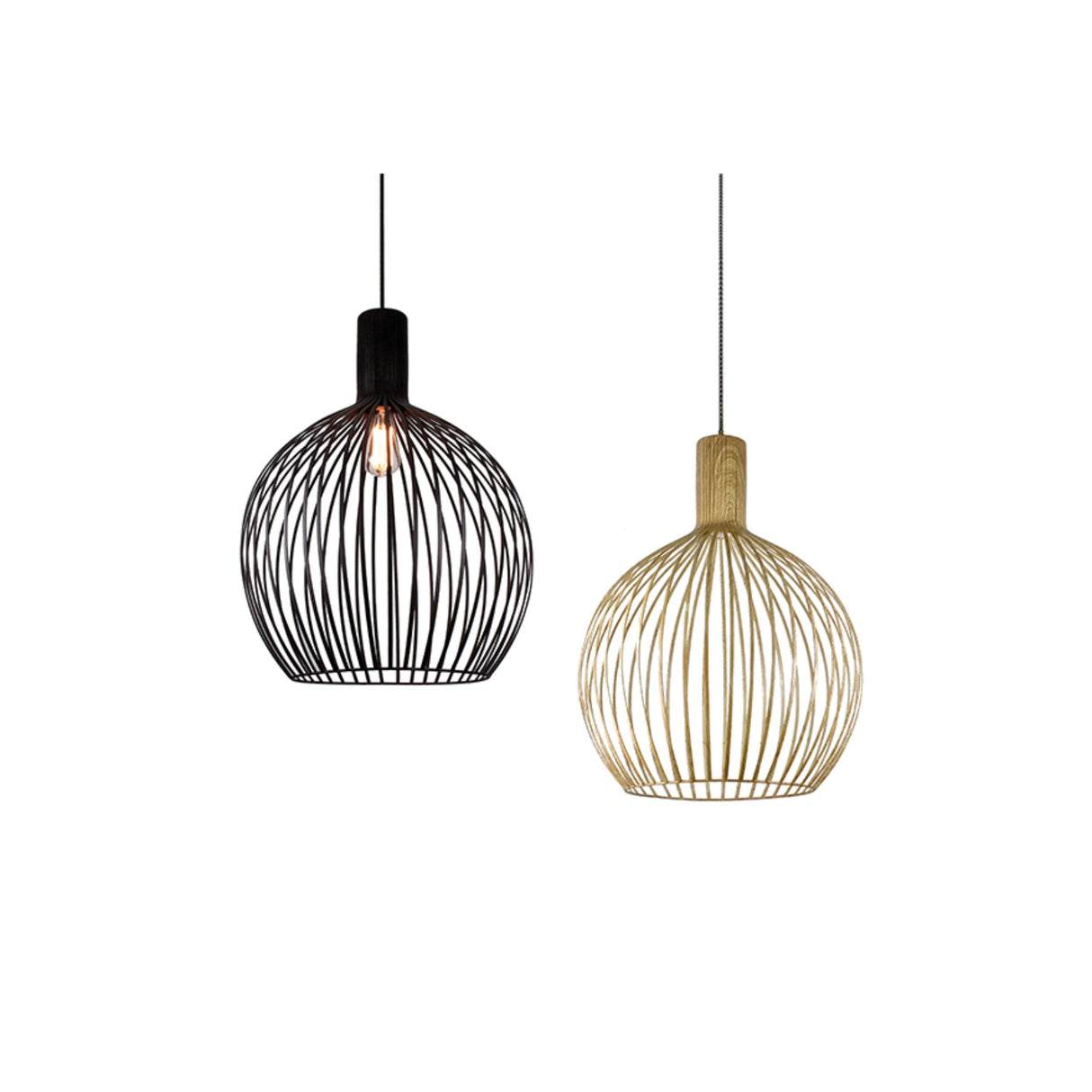 GABBIA Large Wooden Look Pendant by VM Lighting