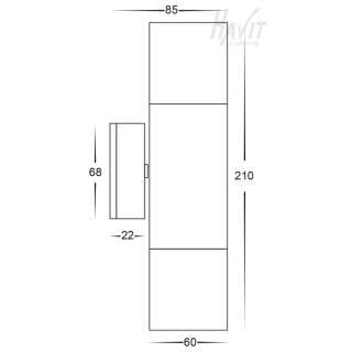 Havit HV1205T HV1207T Tivah 316 Stainless Steel TRI Colour Single Adjustable Wall Pillar Lights