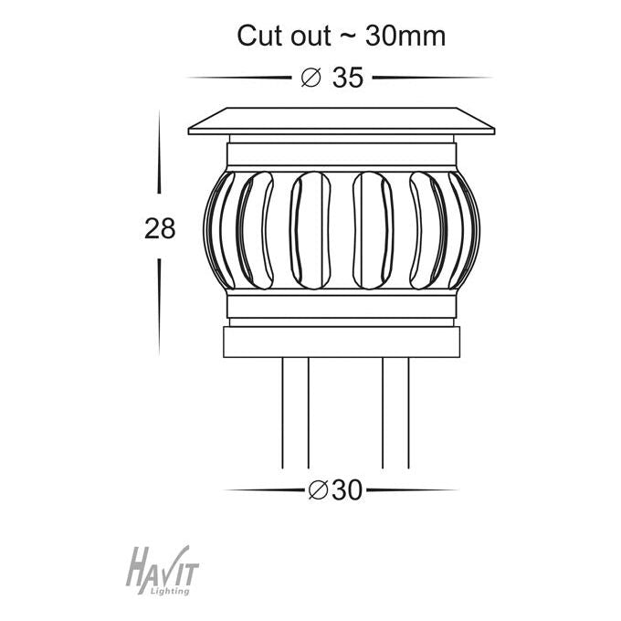 Havit HV2826 Flame 316 Stainless Steel 6 X 0.5w Deck Light Kits