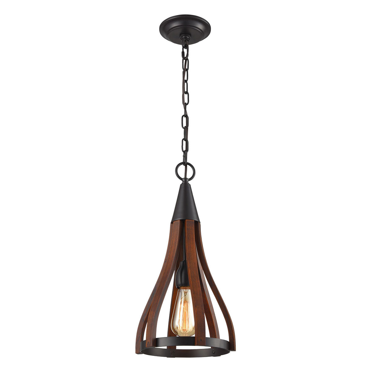 CLA Khaleesi Oak Dark Red Wood Pendant Lights