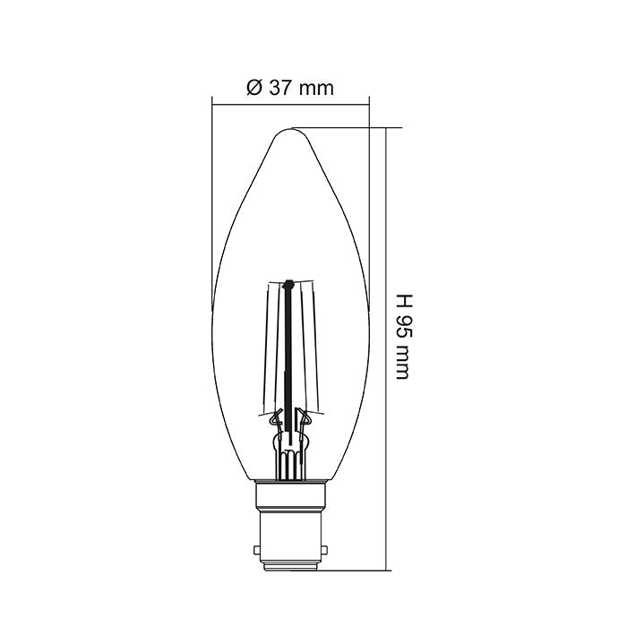 SAL Clear Dimmable Candle Led Globe