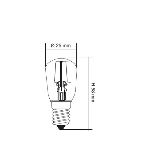 SAL LED FILAMENT PILOT CLEAR GLOBE LP25 1.5W