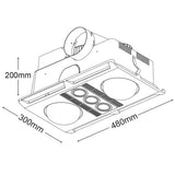 Martec Profile Plus 2 3 in 1 Bathroom Heater With Exhaust Fan And 3 LED Lights