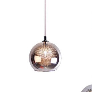 METEOR Grey/Chrome Glass Pendant by VM Lighting