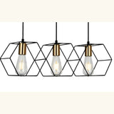 OCTO Matte Black Pendant Light – 3 Light LED by VM Lighting