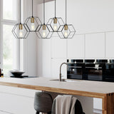 OCTO Matte Black Pendant Light – 5 Light LED by VM Lighting