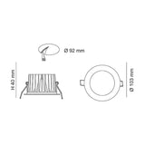 SAL Ecogem S9041TC LED Downlight 10W Dimmable IP44 Tri-colour