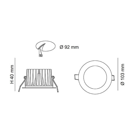 SAL Ecogem S9041TC LED Downlight 10W Dimmable IP44 Tri-colour