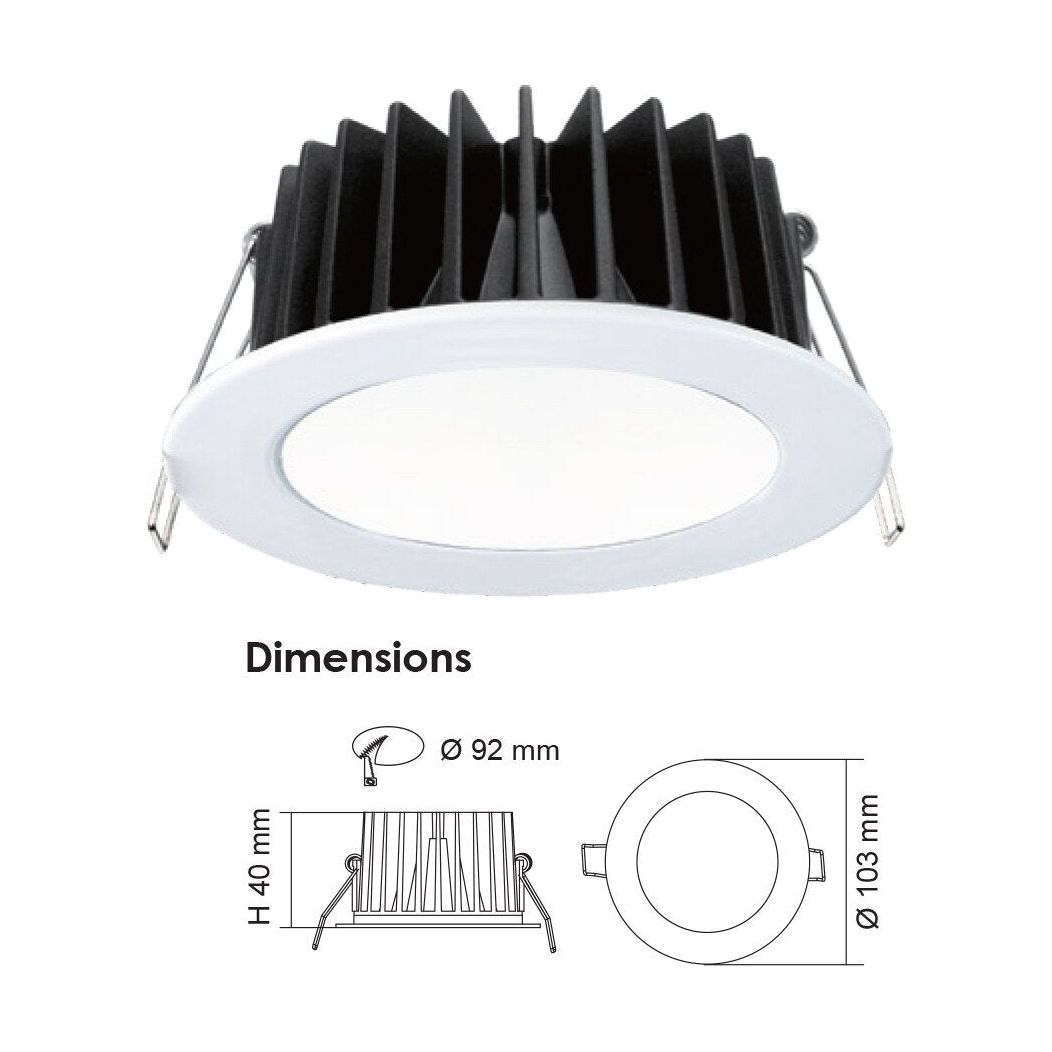 SAL Ecogem S9041 HO TC 13W LED Downlight Dimmable IP44 Tri-colour – ZY ...
