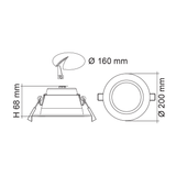 SAL Premier S9074TC/HP IP64 10W LED dimmable downlight