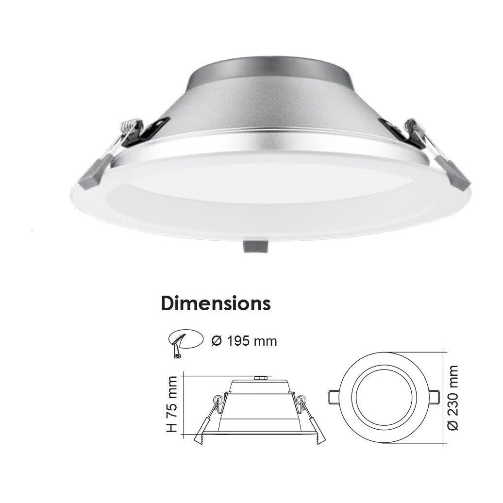 SAL Premier S9075TC/DP LED Downlight 30W IP64 Tri Colour