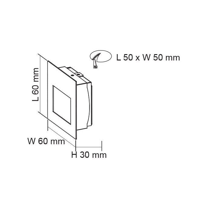 SAL LEEMAN MINI S9319 1.5W LED Recessed MINI Square Profile Wall Luminaire