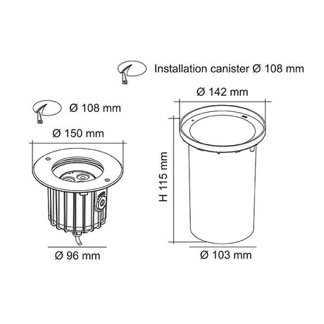 SAL Exterior Inground Adjustable Led Light Ground MK II S9341 8W