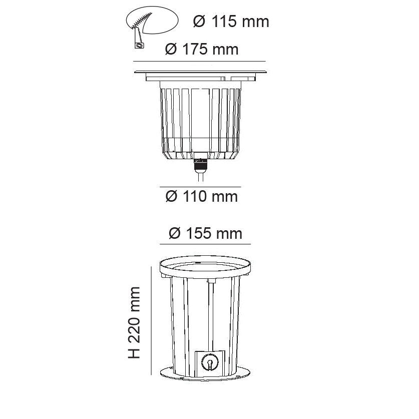 SAL Exterior Inground Led Light GEO S9343 13W