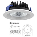 SAL UNI LED S9656 25W Round Profile IP54 LED Downlight with Dropped Glass