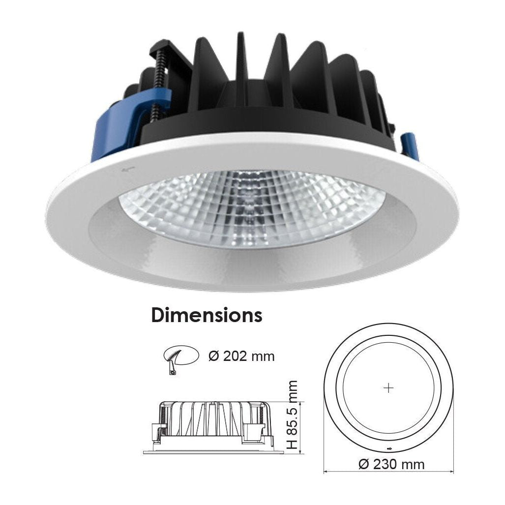 SAL UNI LED S9658 50W Round Profile IP54 LED Downlight