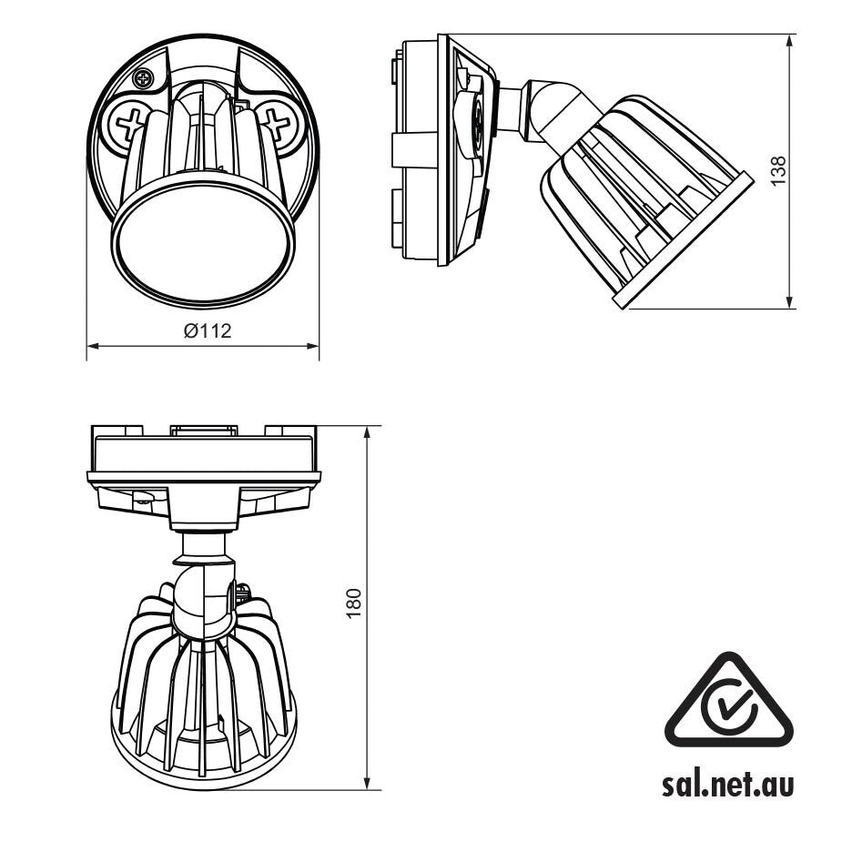 SAL Stargem III SE7080/1TC 15W IP65 LED Floodlight