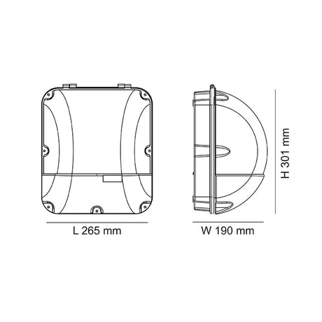 SAL Led Outdoor Wall Mount Bulkhead Bronx SE7089 50W