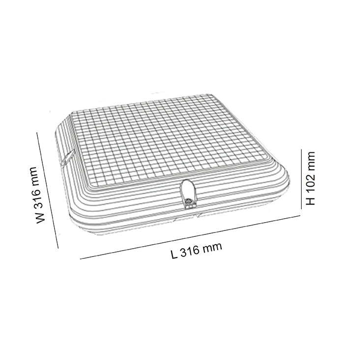 SAL MEMPHIS SQUARE SURFACE MOUNT EXTERIOR LIGHT SL9719SQ 22W