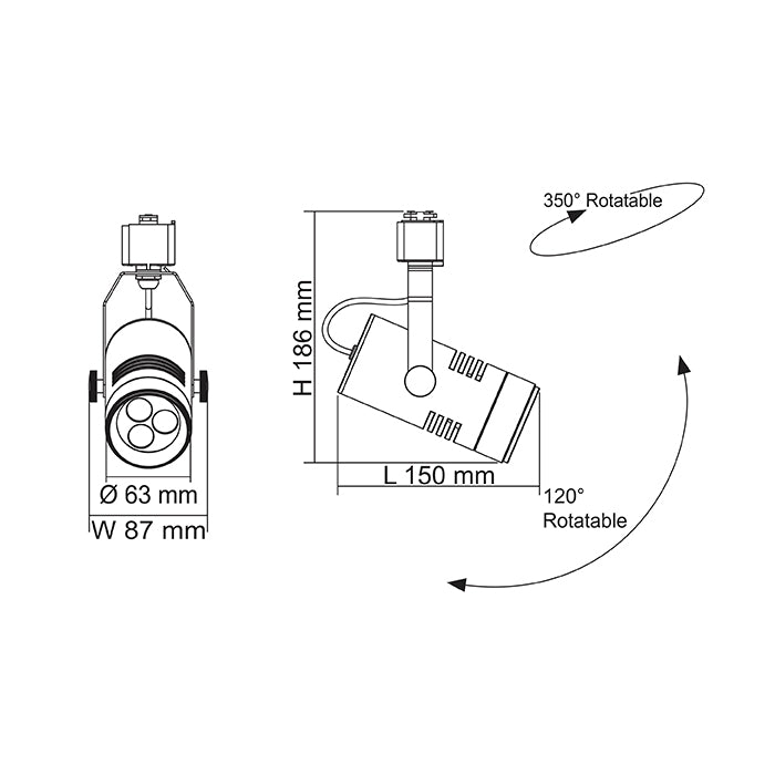 SAL LED TRACK LIGHT GU10 SPOT IV STR3/4863GU