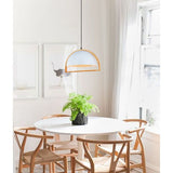 CLA Swing Dome Wood Frame Pendant light